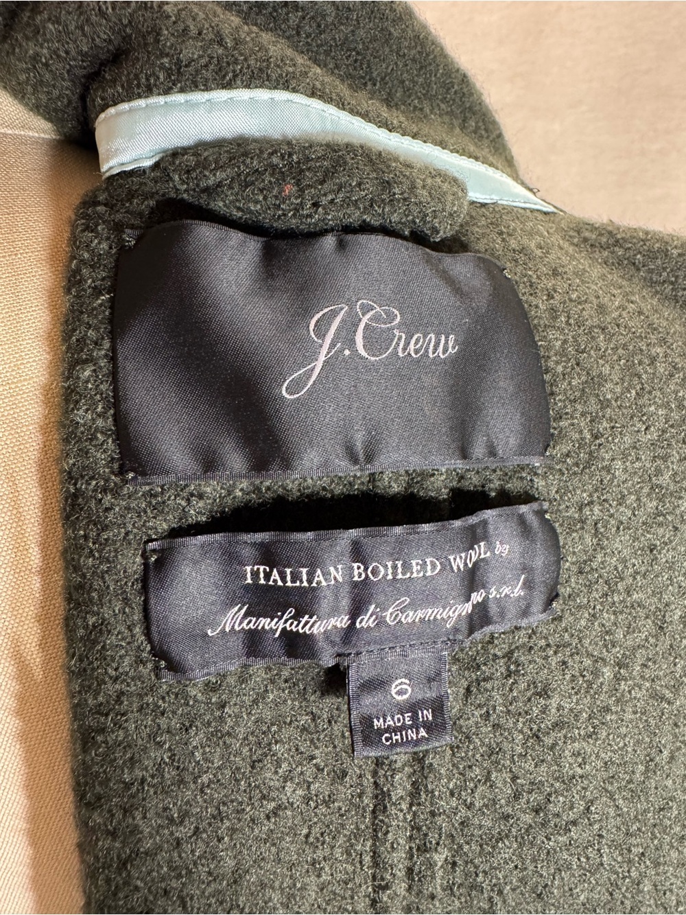 Women's JCrew Olive Green Daphne Wool Coat | 6 - Picture 11 of 11